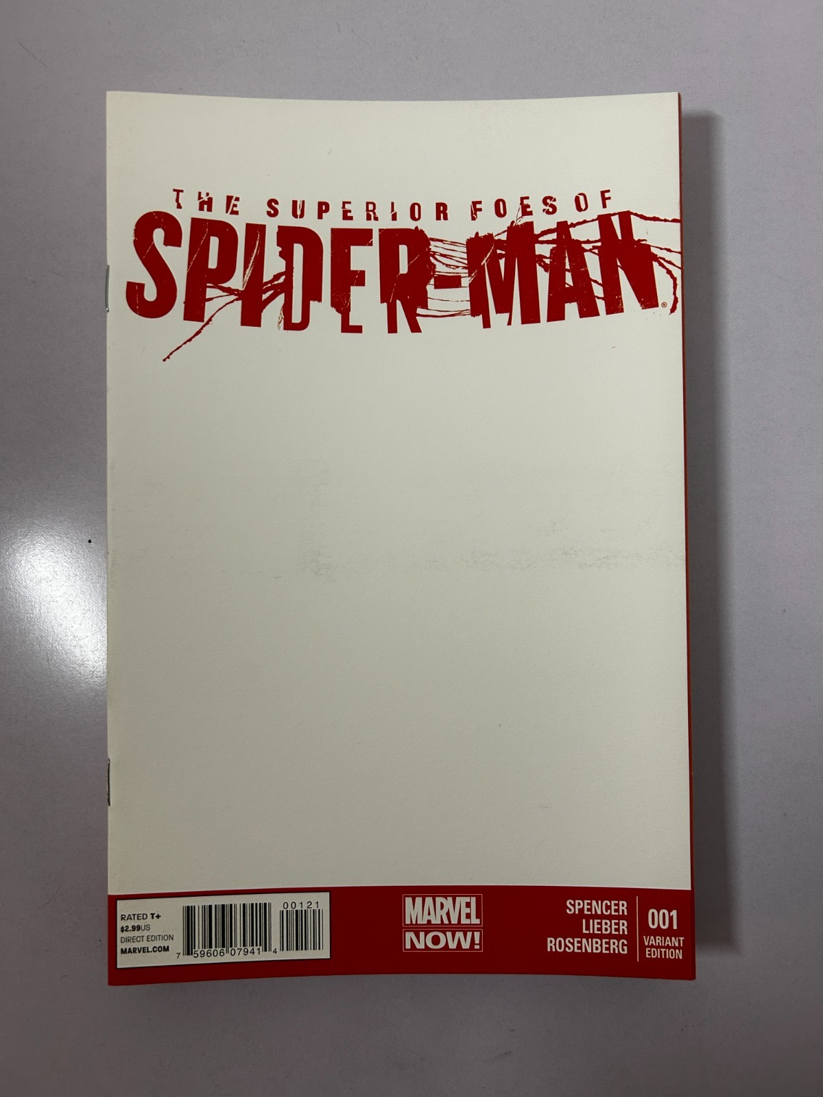 The Superior Foes Of Spider-Man #1 (2013) Marvel Comic Blank Sketch Variant