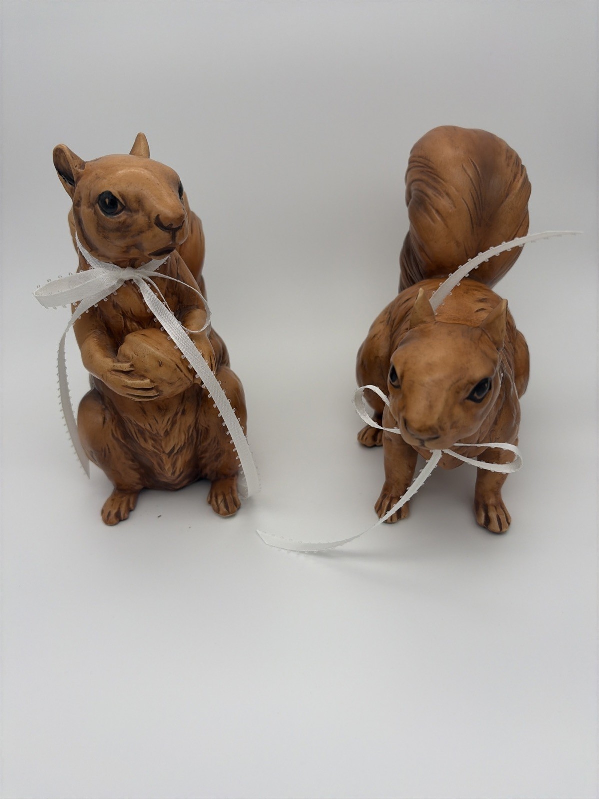 Vintage Norcrest A685 Squirrel Figurine Pair - Japan - Ceramic with Foil