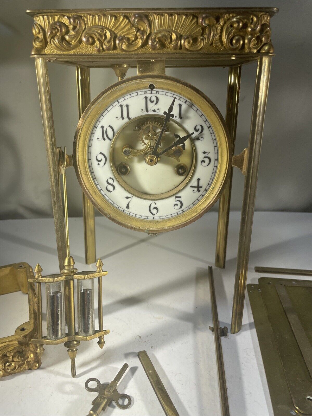 Antiques Waterbury clock project highly ornate A