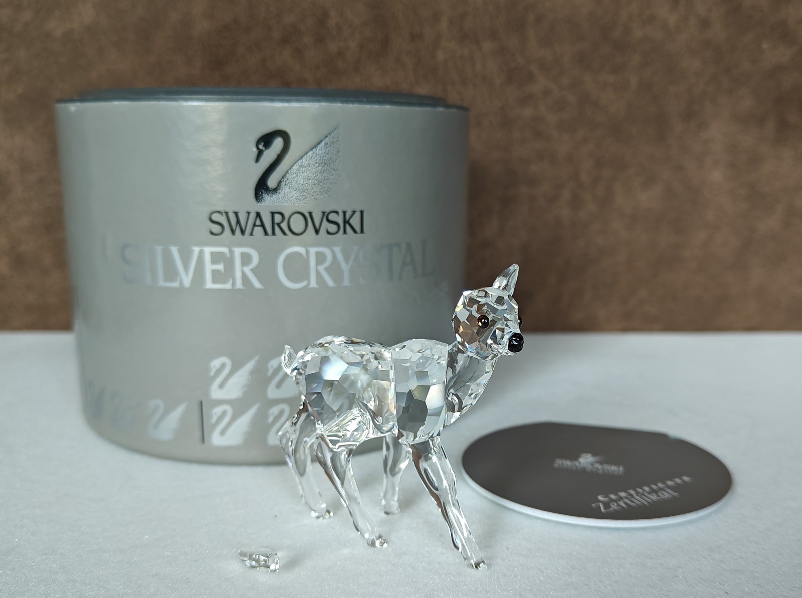 BROKEN Swarovski Crystal Fawn Figurine 7608 NR 000 002 W/ Box & COA