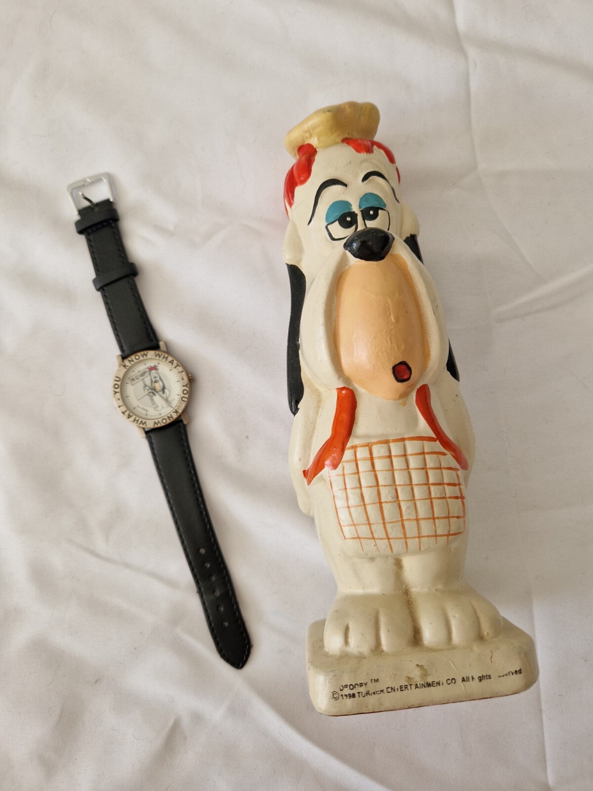 Set of Vintage Droopy Figurine & watch Turner Entertainment Tex Avery Watch