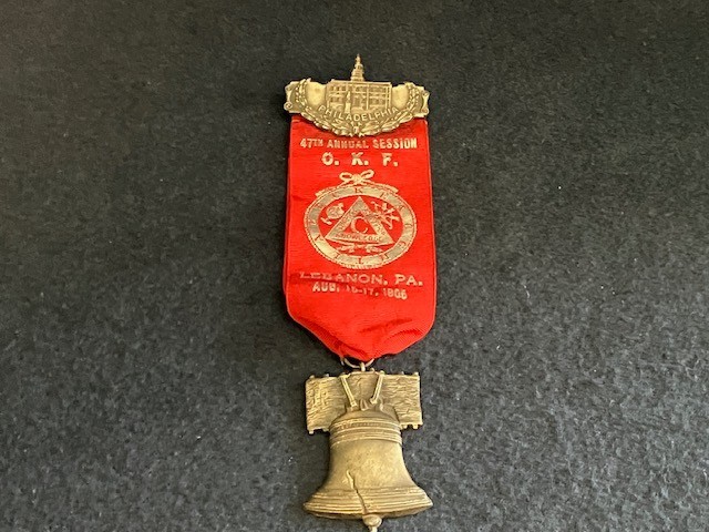Antique Badge and Ribbon  O K F Convention 1906