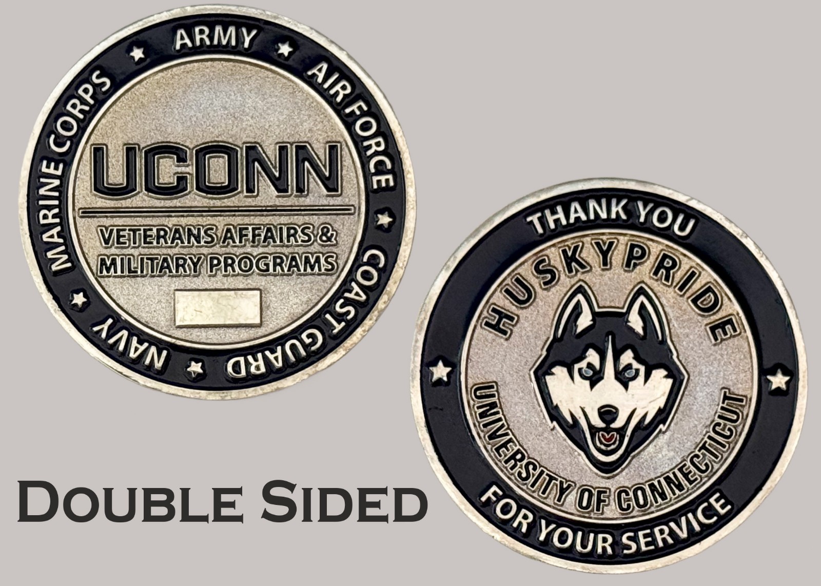 UCONN Husky Pride Veterans Affairs Military Programs Challenge Coin  J#32