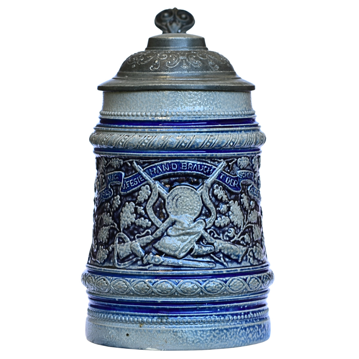 Reinhold Merkelbach Beer Stein 206 - Coat of Arms | Germany Lidded 0.5L Ca. 1900