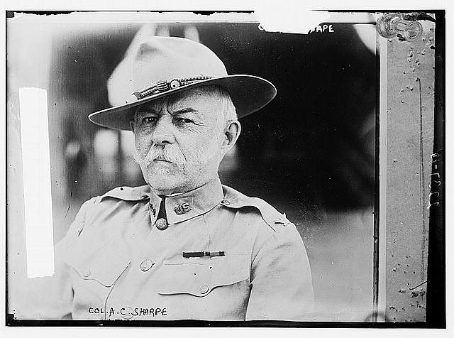 Photo:Col A C Sharpe US Army Portrait 1910s Military Hat