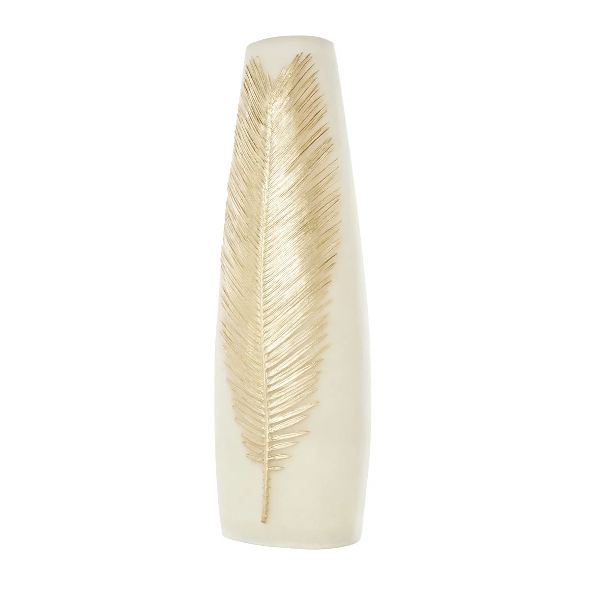 Cream Polystone Teardrop Table Vase 20.45 inch H x 6.60 inch W x 4.95 inch D