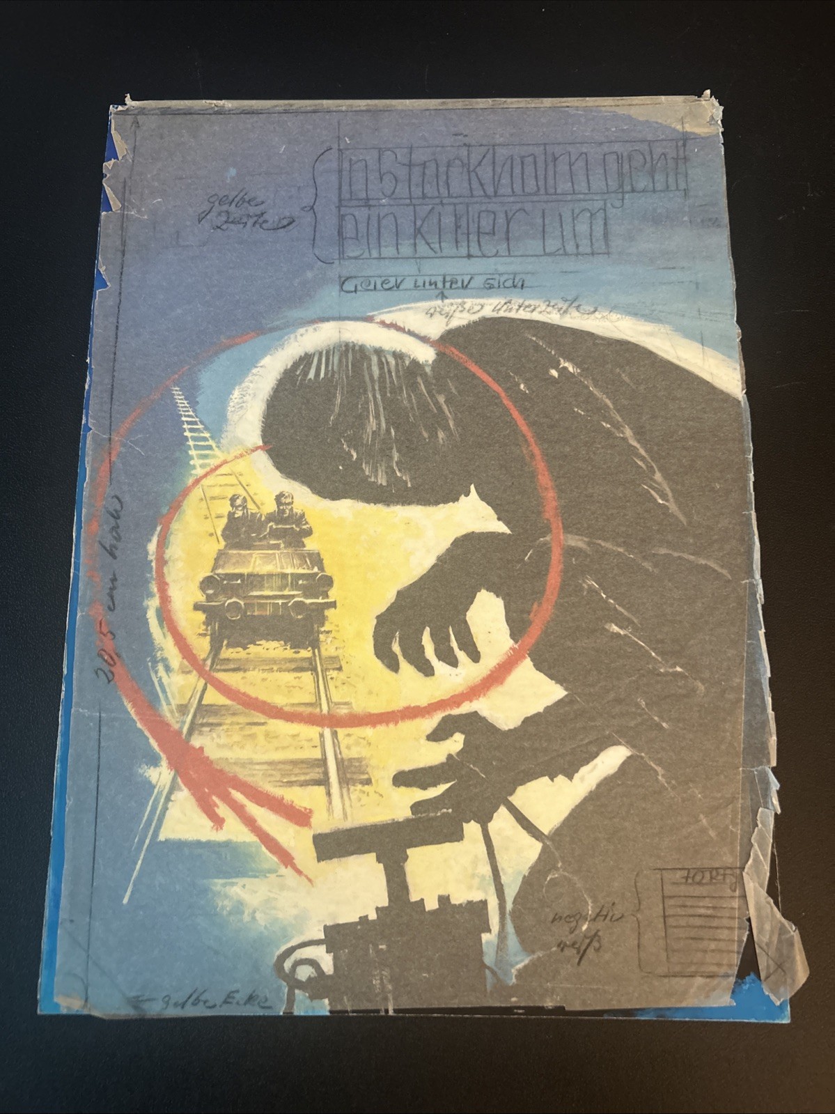 ORIGINAL Lonati Kommissar X #254 Cover Art German Pulp Painting Suspense CRIME
