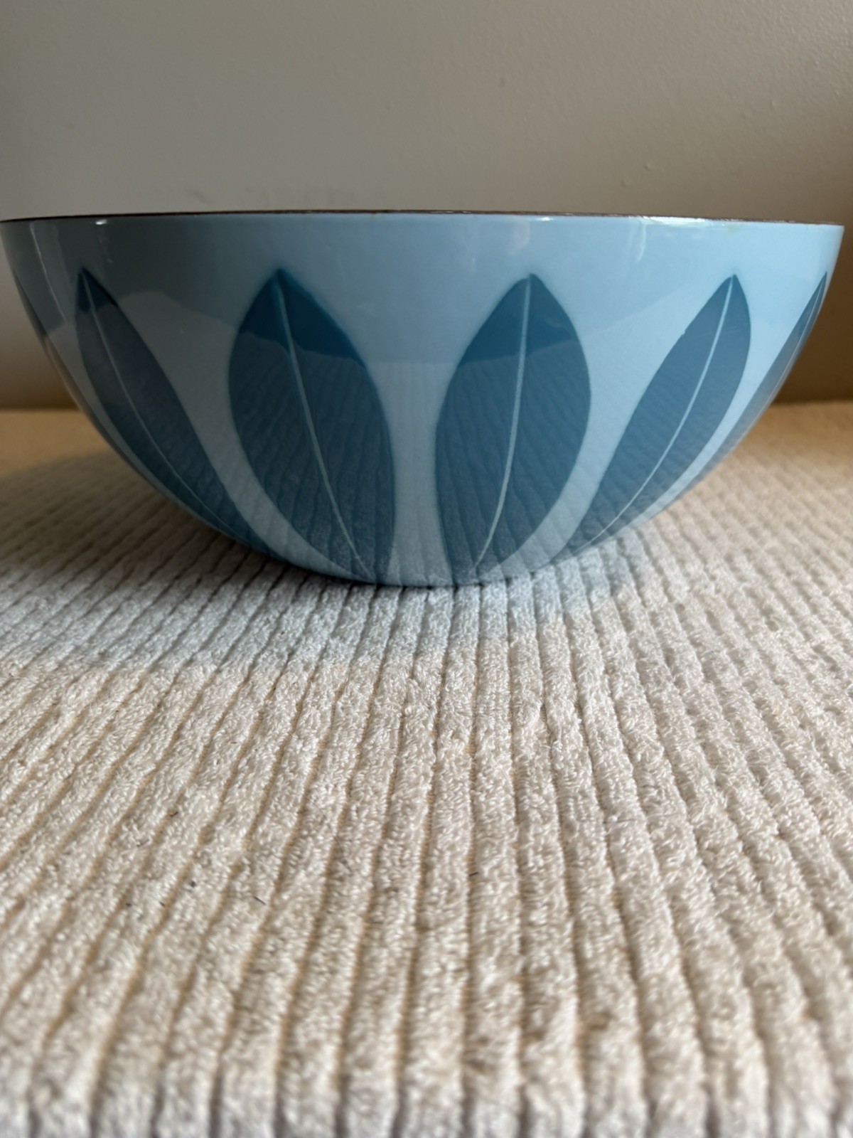 Vintage Cathrineholm Norway Blue Lotus Bowl 11”