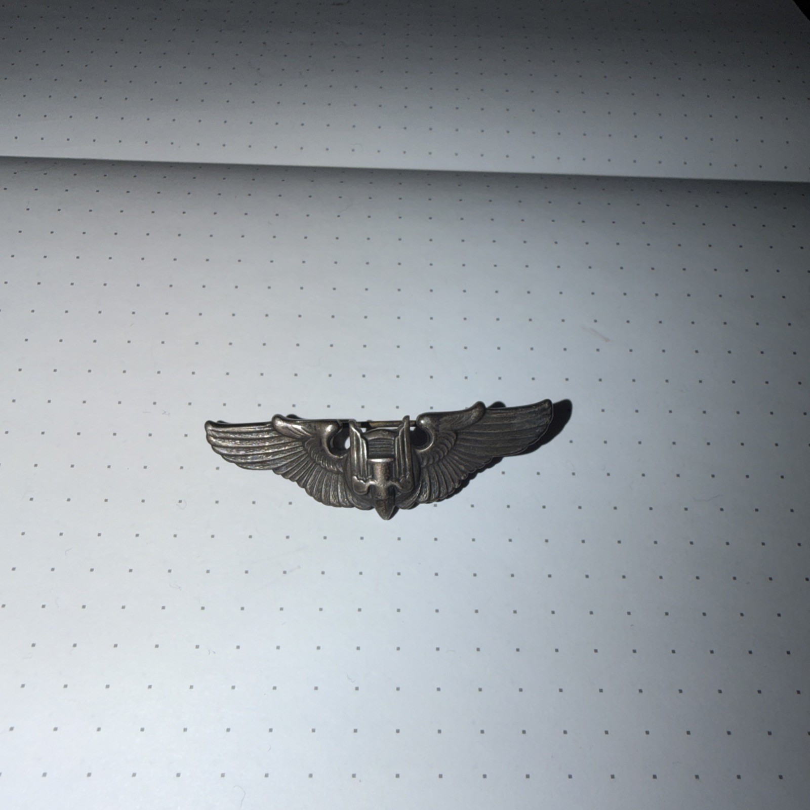 Vtg WWII WW2 Sterling Silver US Army Air Force USAAF Aerial Gunner Wings Pin 3