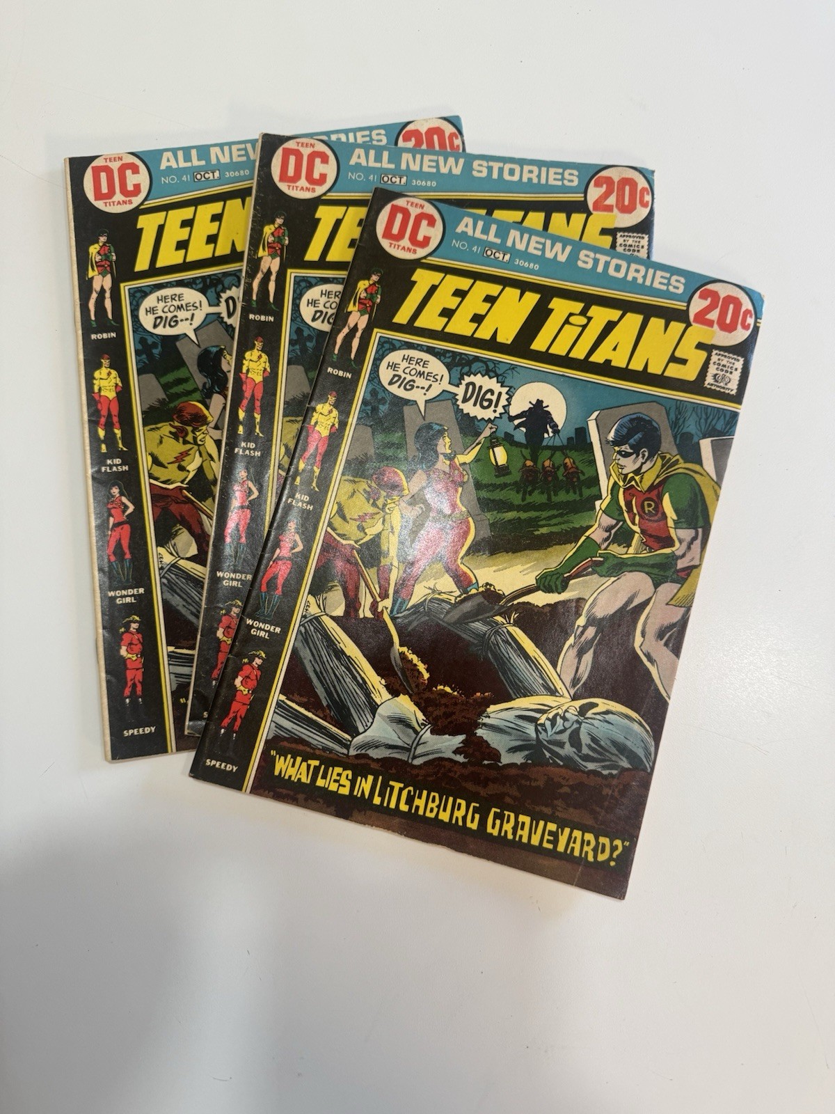 Teen Titans #41 (1972 DC comics) Graveyard - Lot of 3 Readers