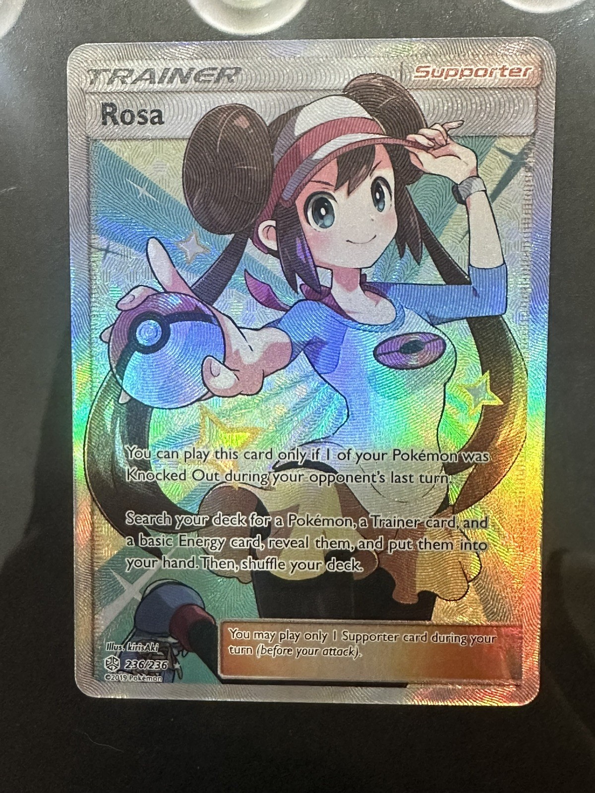 Pokémon TCG Cosmic Eclipse Rosa holofoil236/236Full Art Trainer Card 2019English