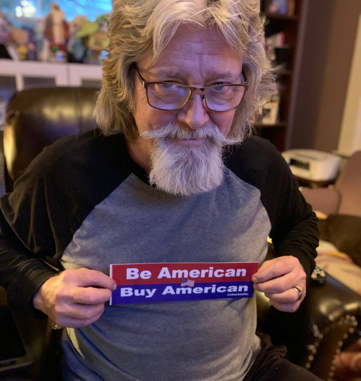 Be American Buy American Bumper Sticker by Chuck Nellis @chucknellis 