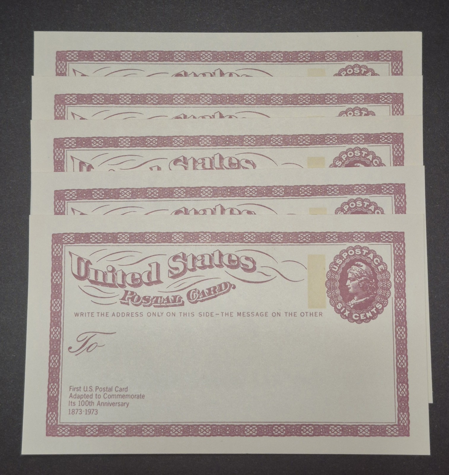 Vintage 1873-1973  United States Postal Card 100th Anniversary LOT (5)