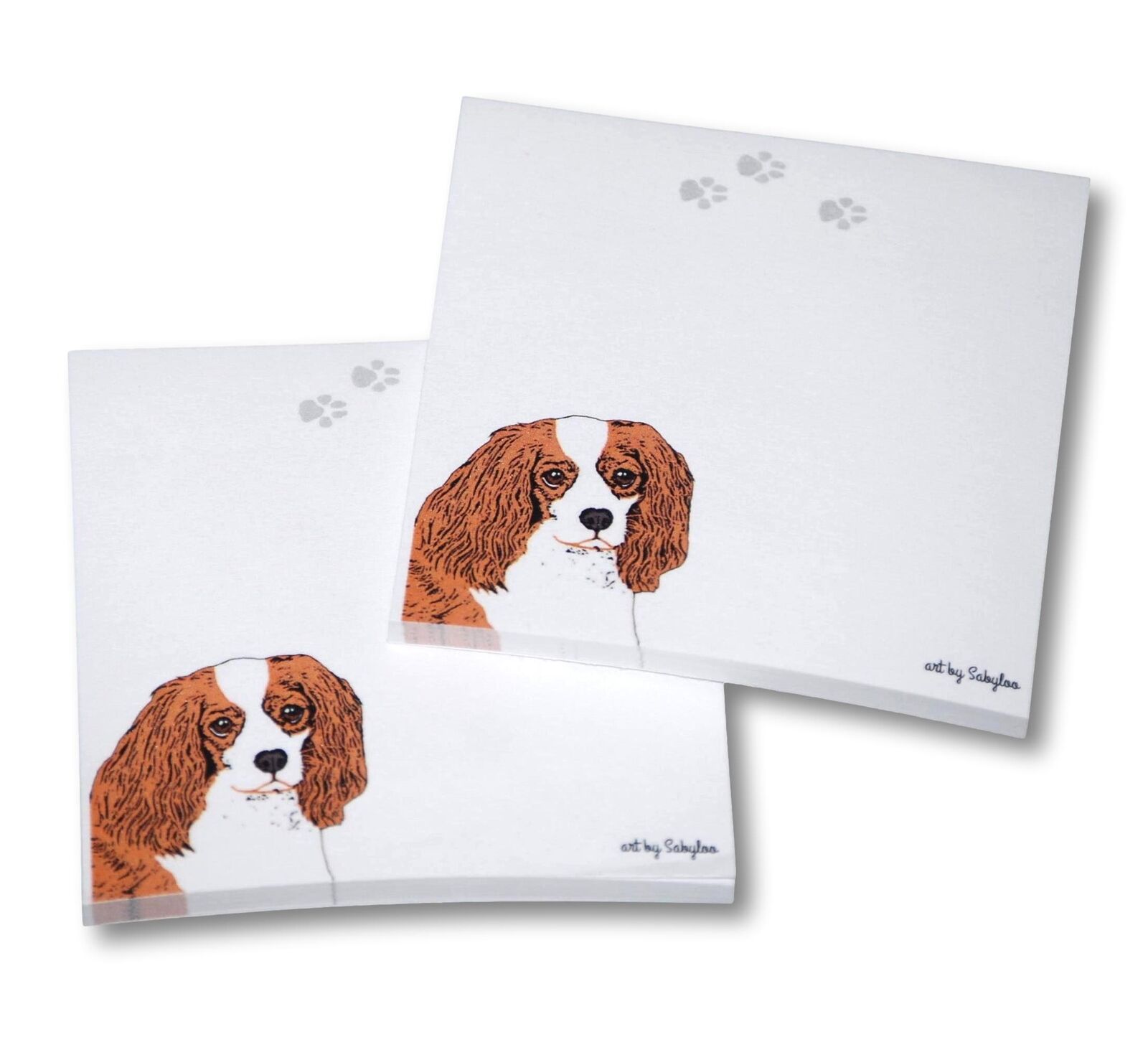 Cavalier King Charles Sticky Notes Notepad - Brown/White - 100 Shee