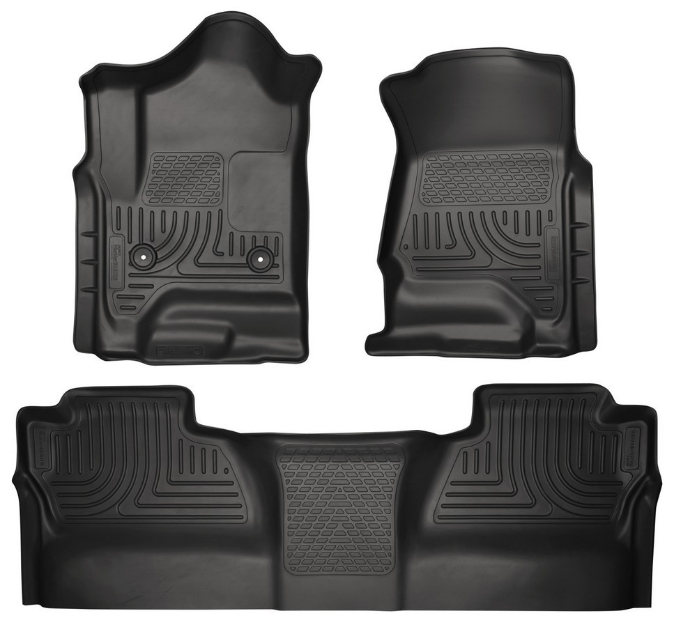 2014-19 GM Fullsize Truck Front 2nd Row Floor Liners Black–Compatible