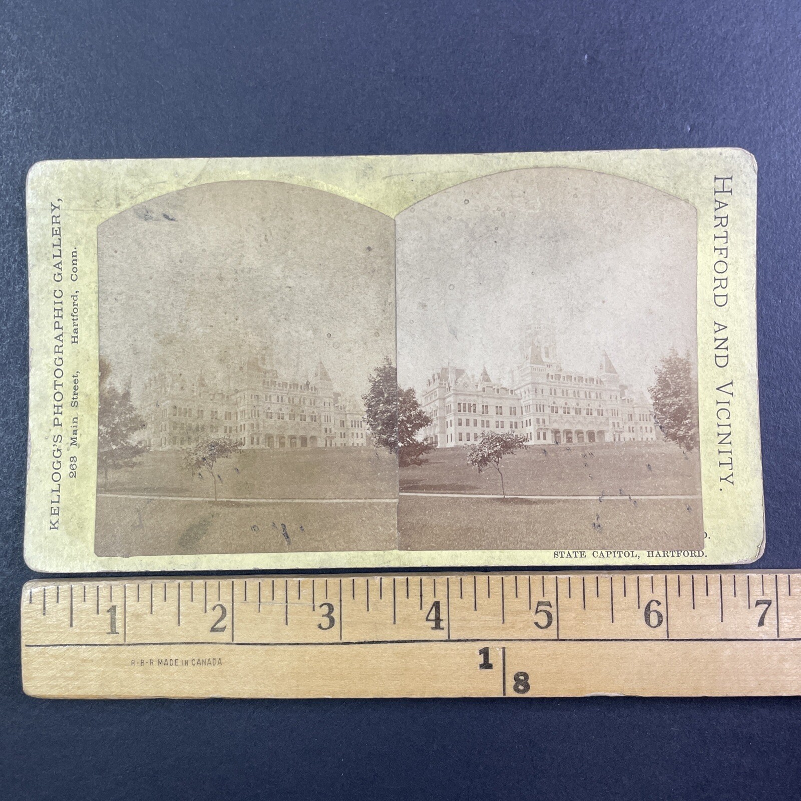 State Capitol Hartford CT Stereoview Kellogg\'s Photographic Gallery 1870s Flat