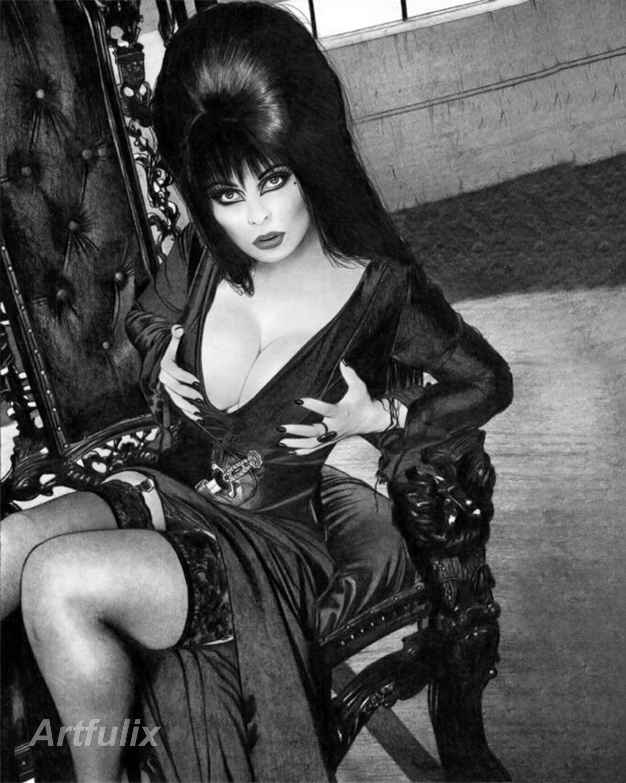 ELVIRA 🟢 8x10 Photo - Mistress of the Dark Cult Cinema Glamour Portrait