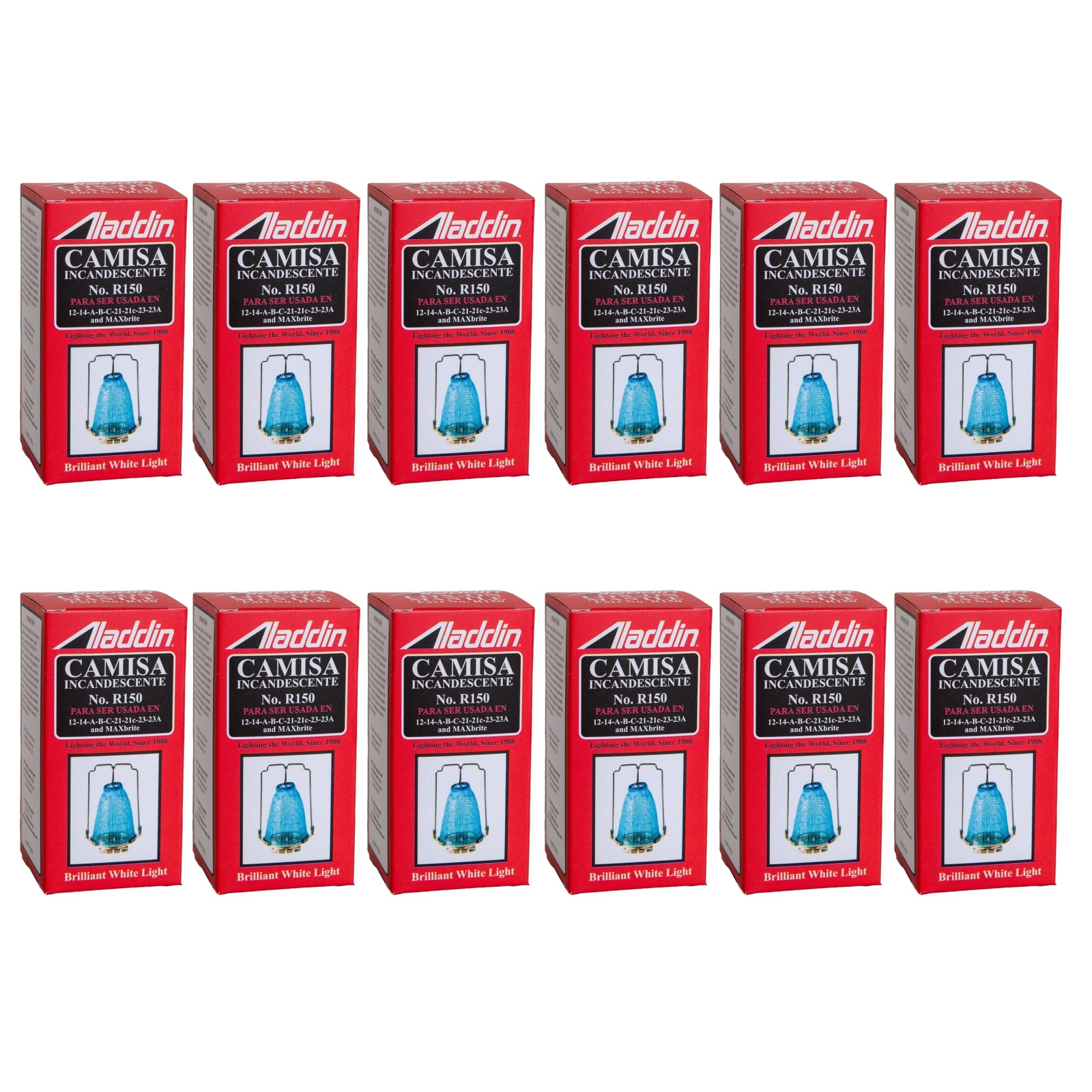 Aladdin Lox-On Mantle, Model R150 for Bright Non-Electric Light, Pack of 12