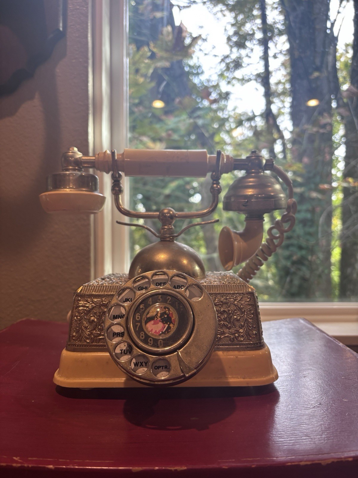 Vintage 1970s French Continental Rotary Phone By RADIO SHACK MODEL 43-320  brass