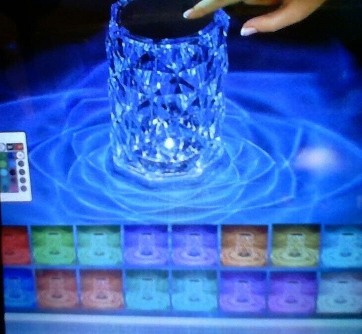 1 Crystal Lamp RGB Rose Diamond, Touch, Remote, 16 Colors, Get Yours Today