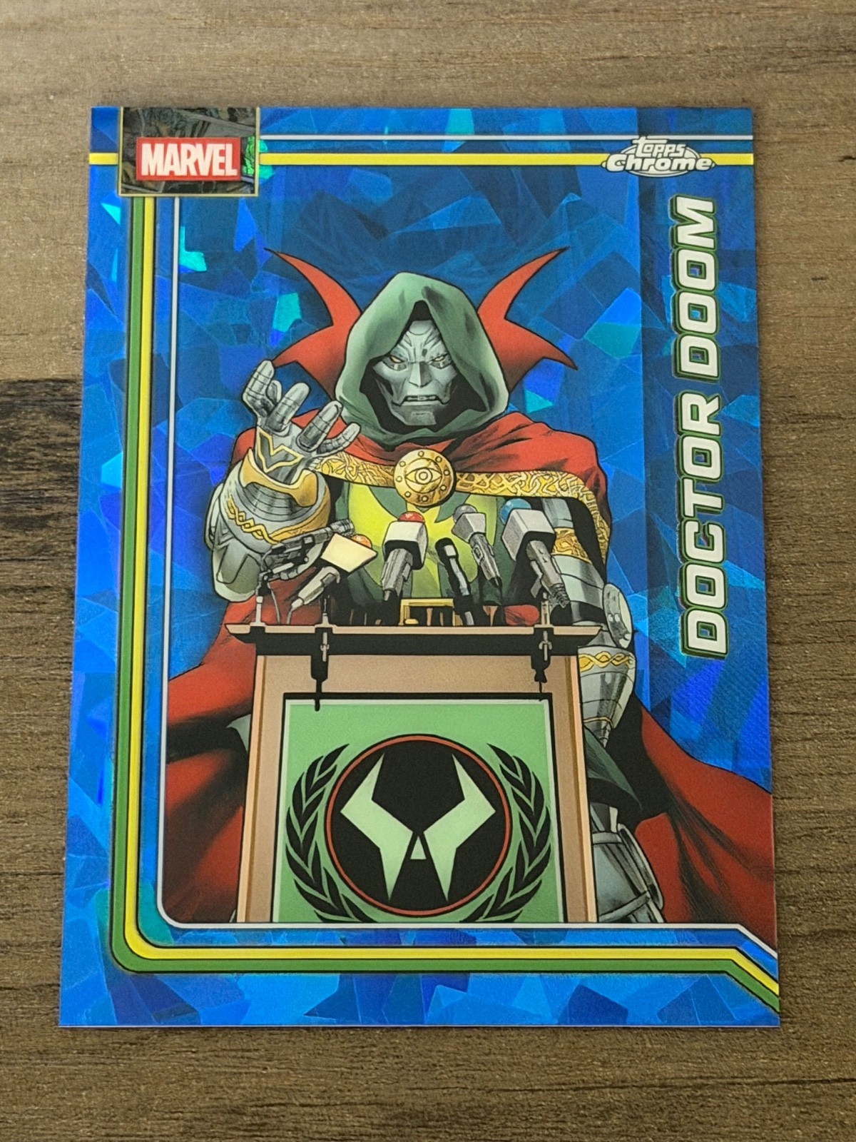 2026 Topps Chrome Sapphire Marvel Doctor Doom Blue Refractor #28