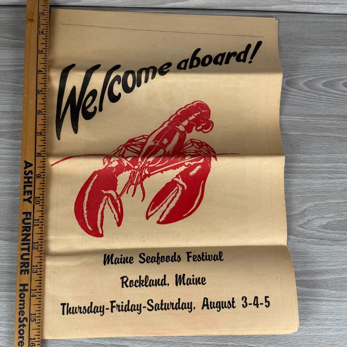 Vtg Maine Seafood Festival Newspaper Annual Rockland 1962 Events Guide Info