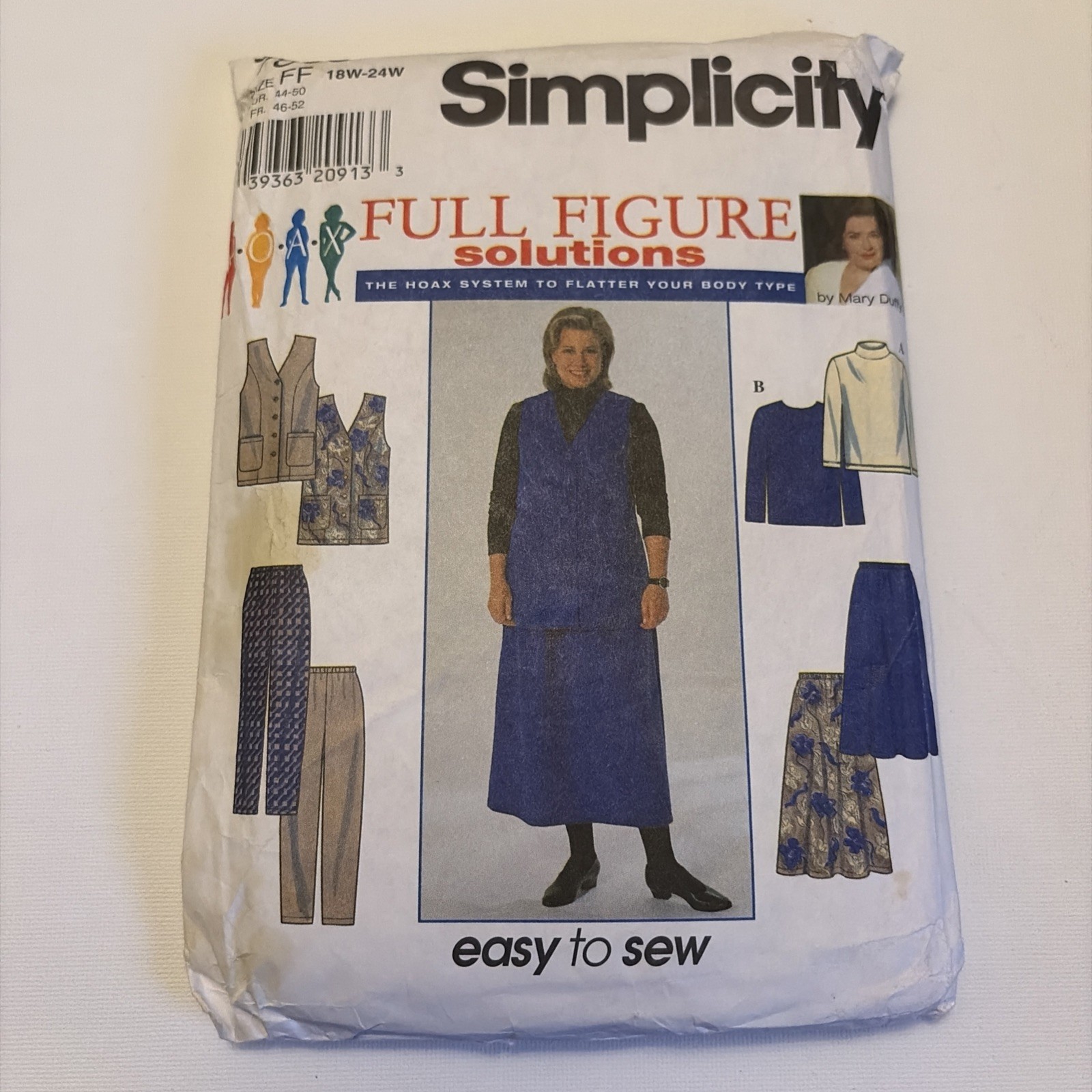 1990\'s Simplicity Women\'s Vest,Skirt,Pants,Top Pattern 7863 Size 18W-24W UNCUT 1990\'s Simplicity Women\'s Vest,Skirt,Pants,Top Pattern 7863 Size 18W-24W UNCUT
