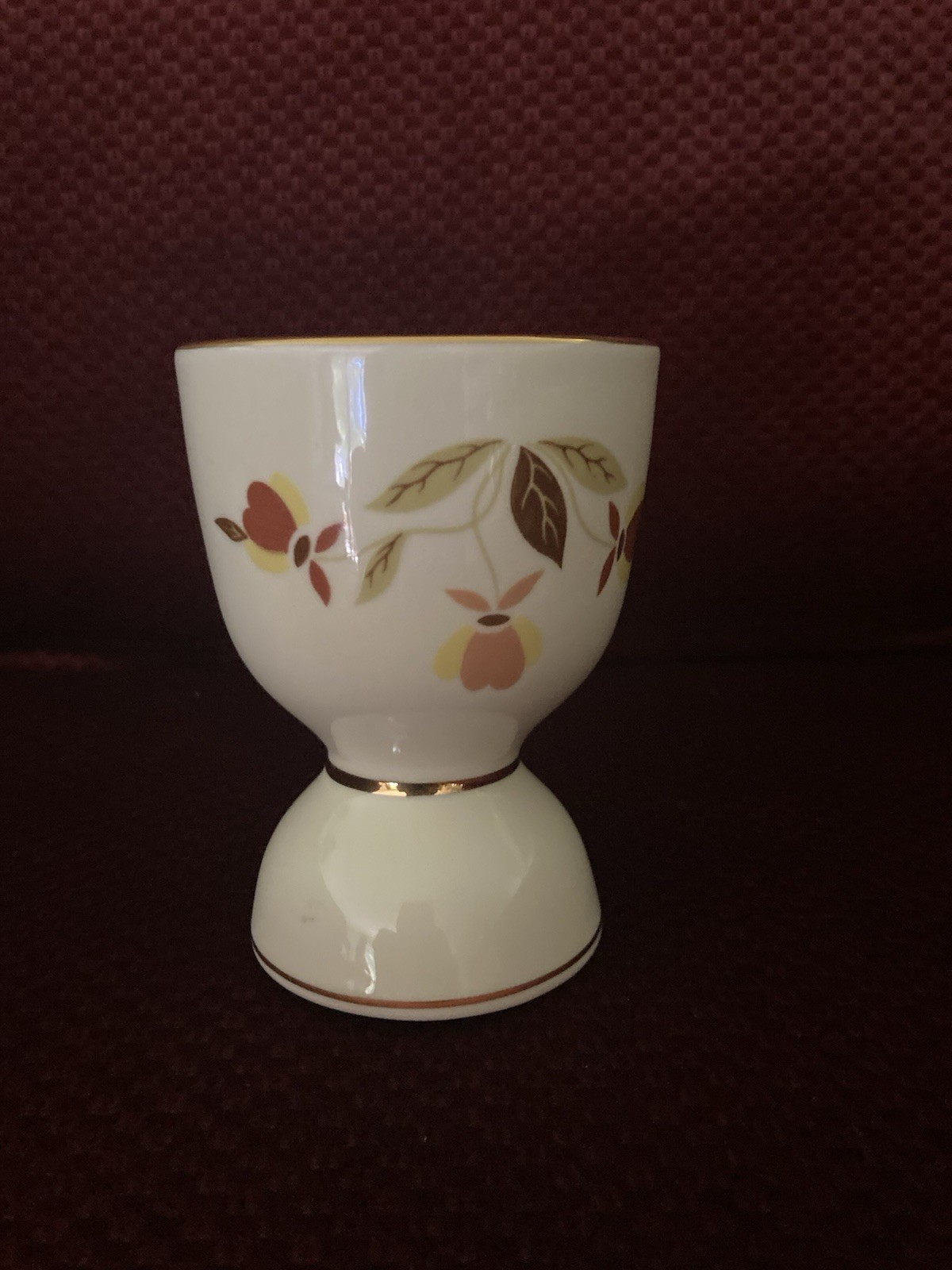 1997 Hall China Autumn Leaf Jewel Tea Double Egg Cup New Old Stock, Never Used