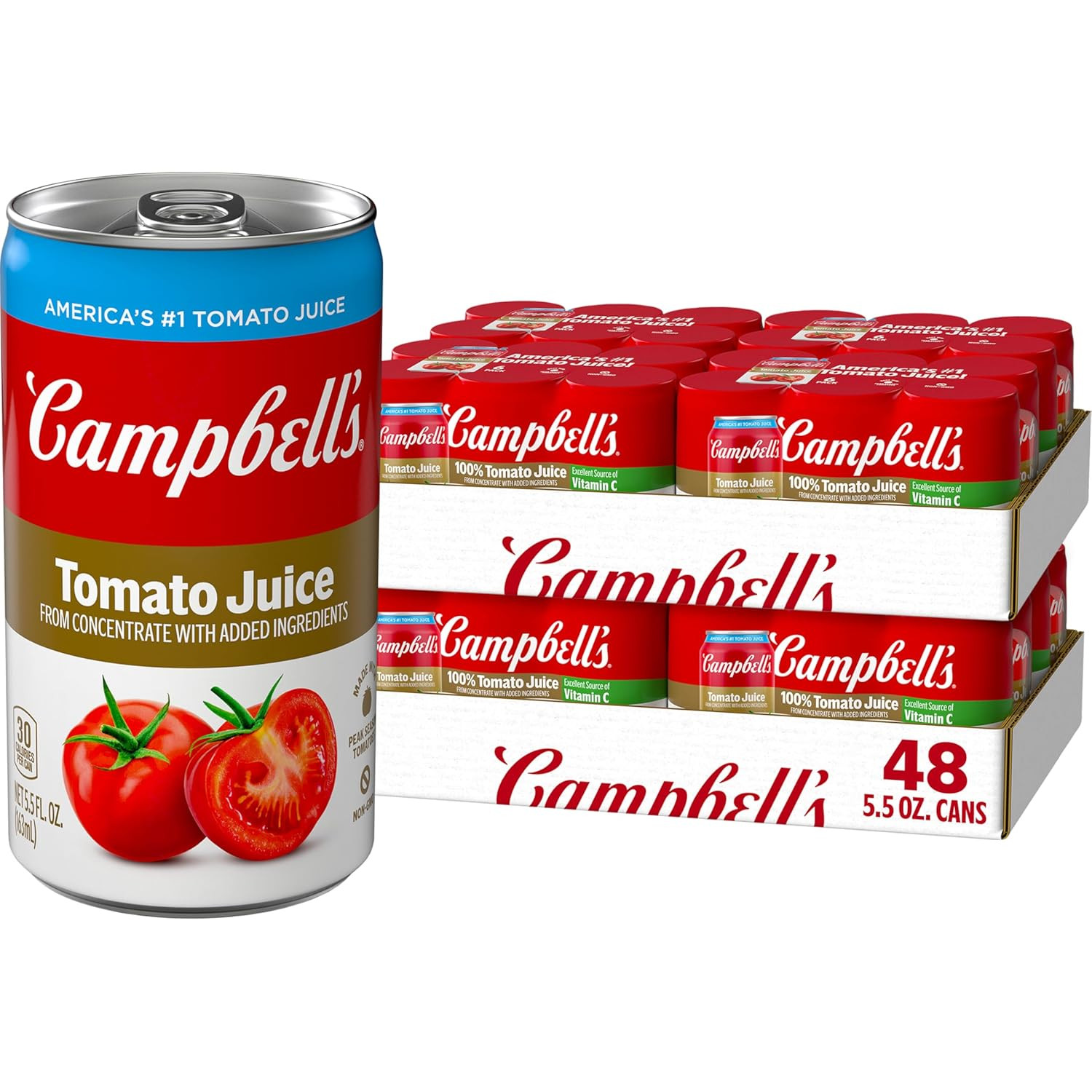 Campbell'S 100% Tomato Juice, 5.5 Fl Oz 48 Pack