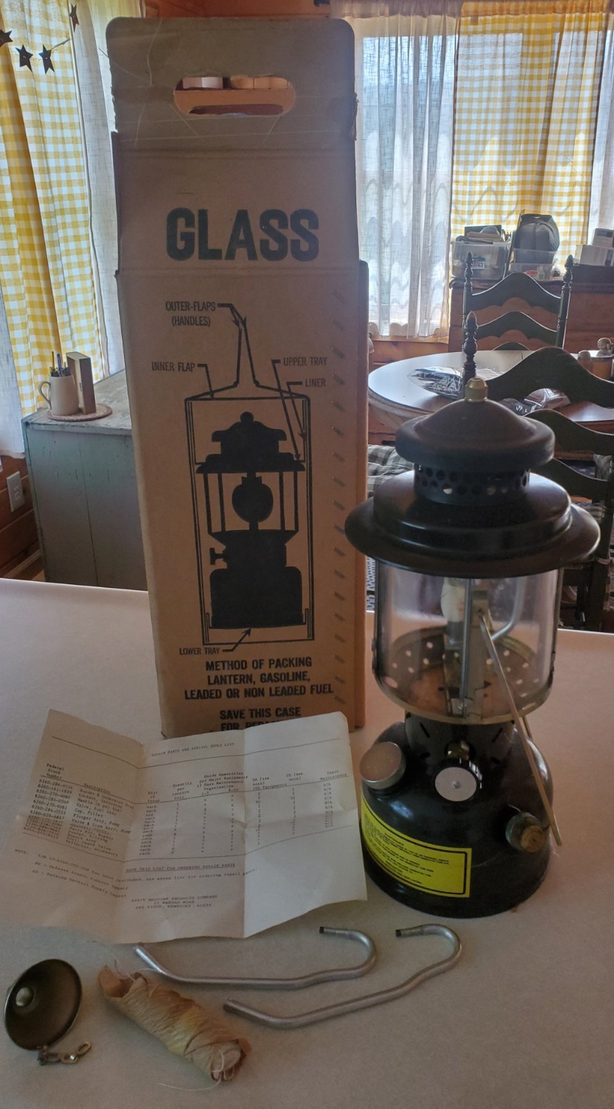 Vintage Green Metal Gasoline Lantern #Mil-L-1594L