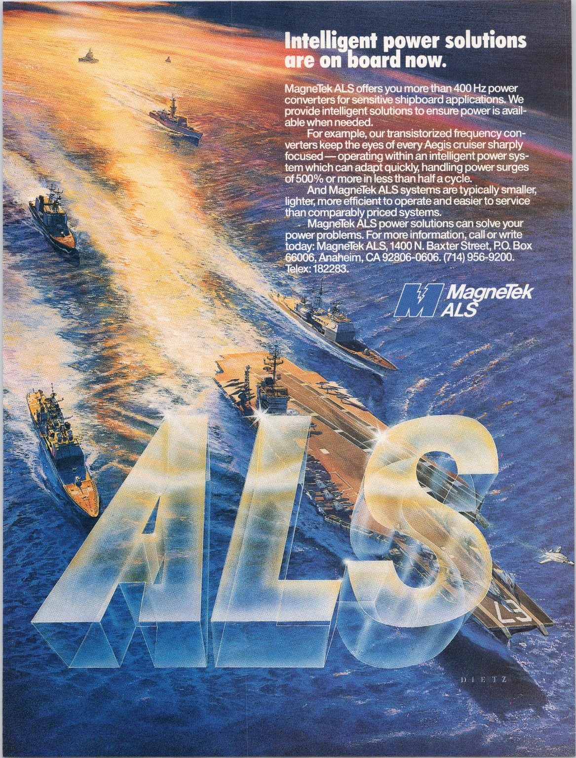 Magnetek ALS Naval Fleet Intelligent Power Solutions 1988 Magazine Ad