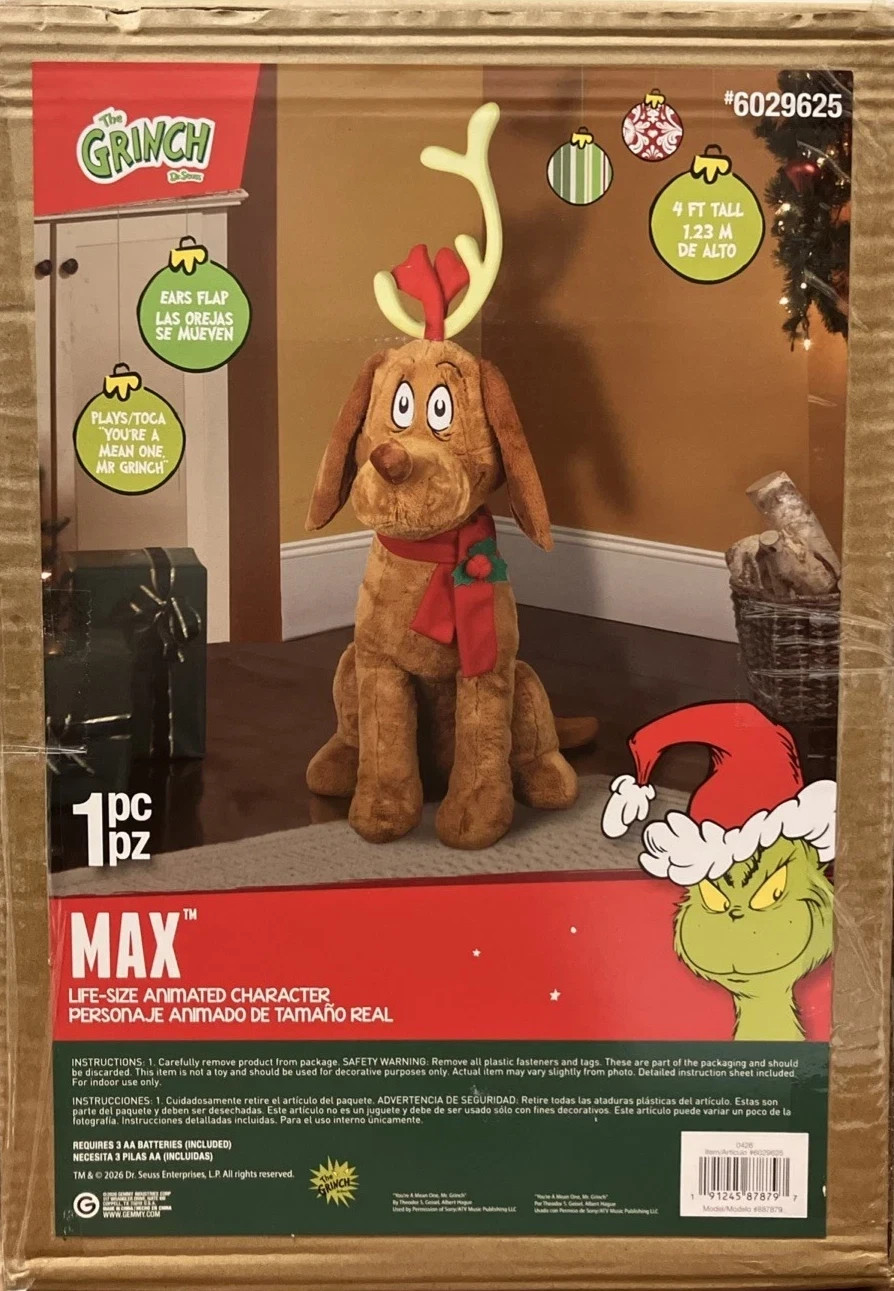 4 Ft Animated Musical Max From the Grinch Animatronic Christmas Prop Decor NEW 4 Ft Animated Musical Max From the Grinch Animatronic Christmas Prop Decor NEW