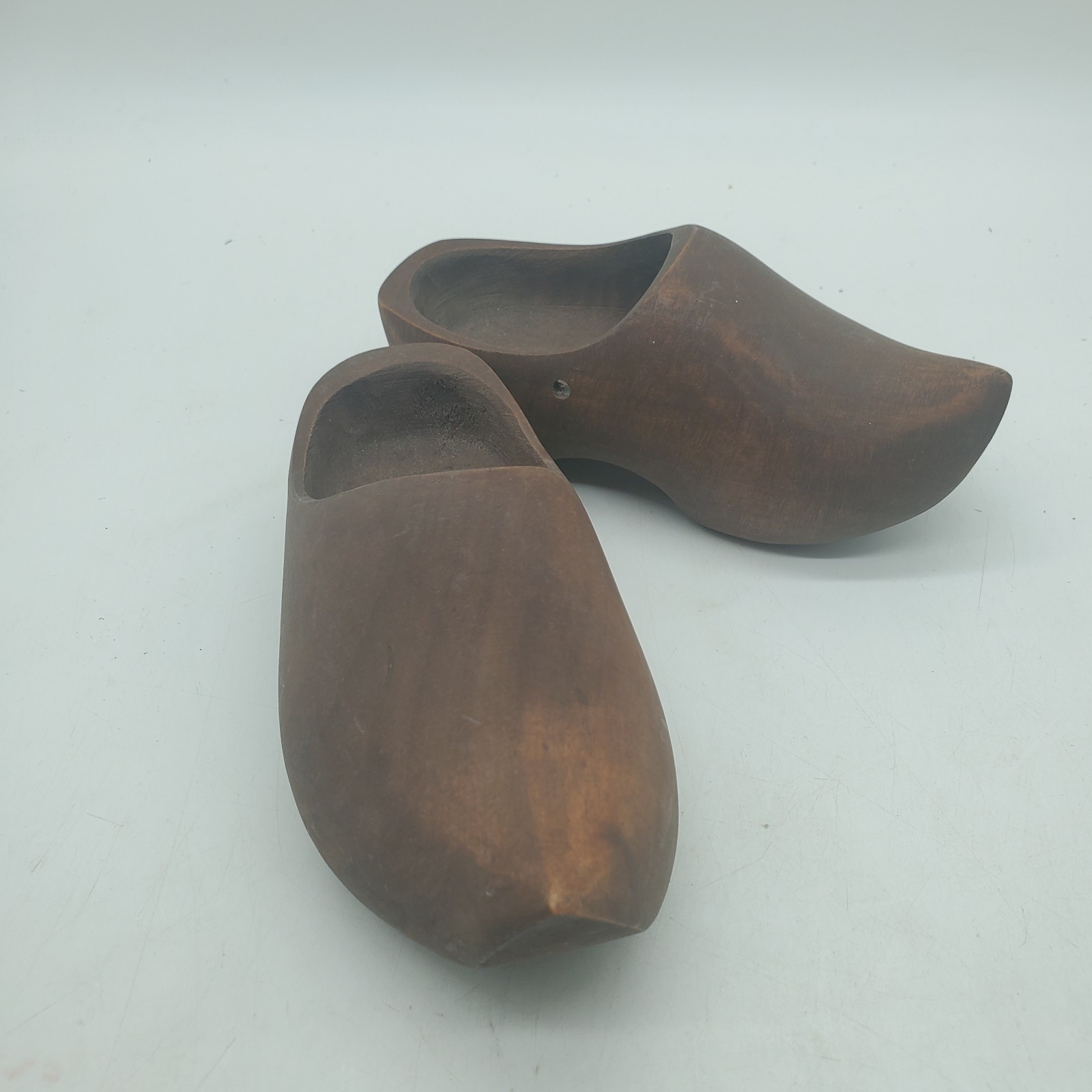 Vintage Hand-Carved Dutch Wooden Clogs Made in Holland Folk Art Shoes Dutch