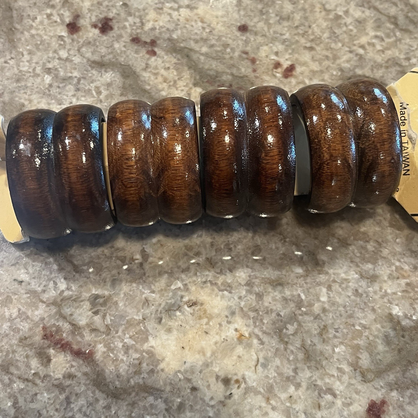 MCM Genuine Hard Wood Napkin Rings - Set of 4 - Wood Napkin Holders VTG