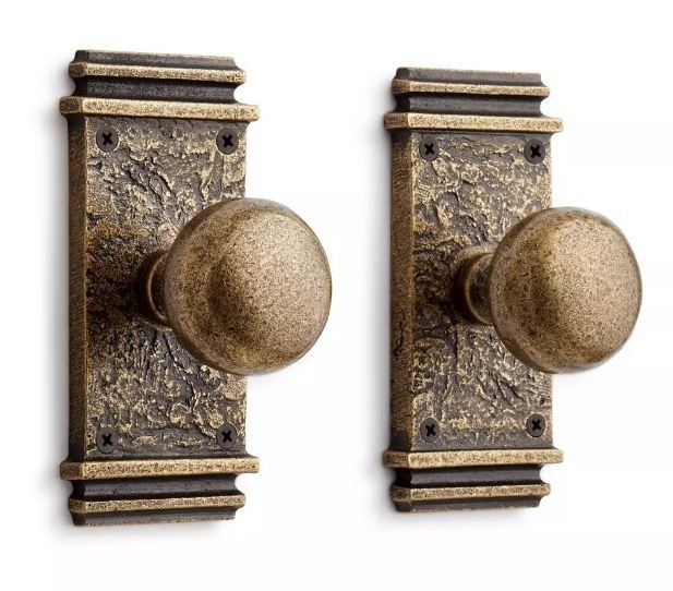 New Antique Brass Griggs Solid Bronze Interior Door Set Knob Dummy