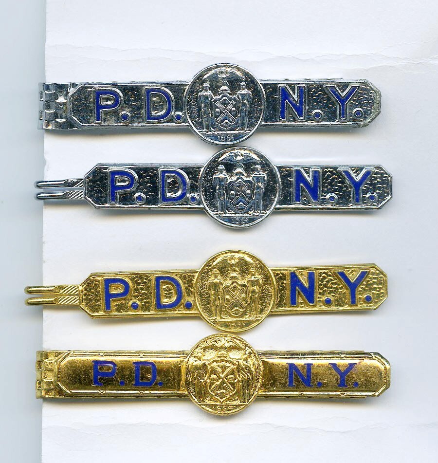 Vintage NYPD New York City Police PDNY Tie Bars / Money Clips (Lot of Four Diff)