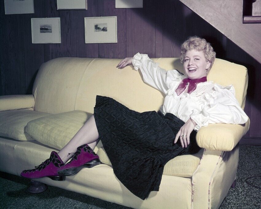 Shelley Winters vintage early 1950's on yellow couch 24x36 Poster