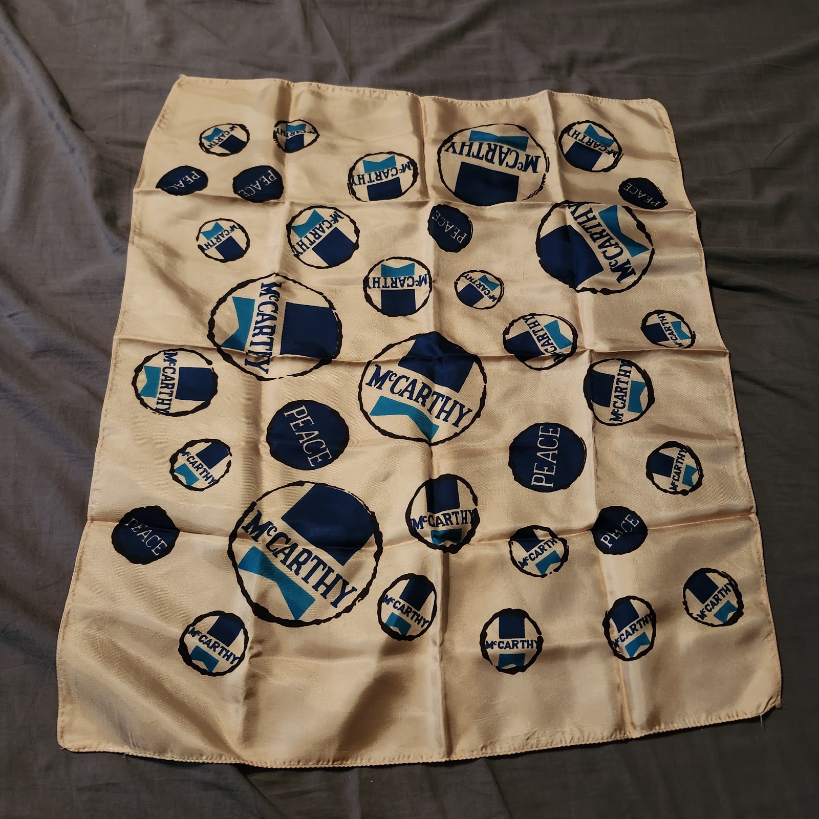 Eugene McCarthy President for peace 1968 Handkerchief Vintage US memorabilia Eugene McCarthy President for peace 1968 Handkerchief Vintage US memorabilia