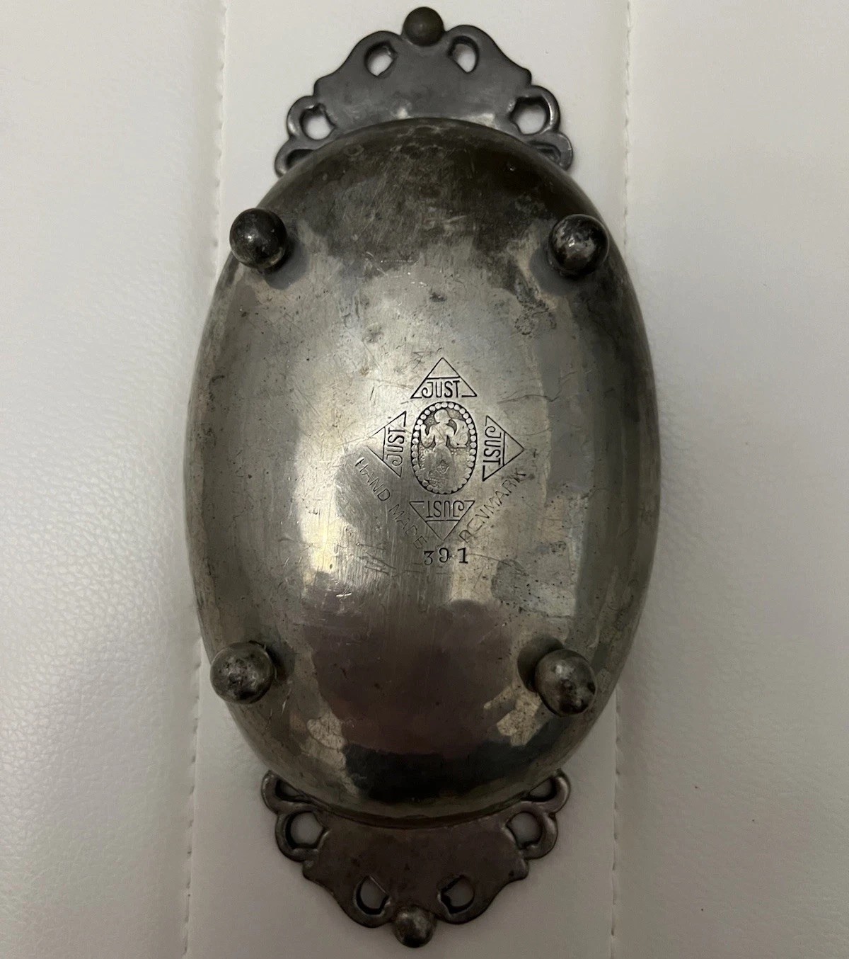 Vintage Just Andersen 1884-1943 Denmark Art Deco Pewter Footed Bowl Handmade 391