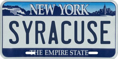 Syracuse New York Metal License Plate