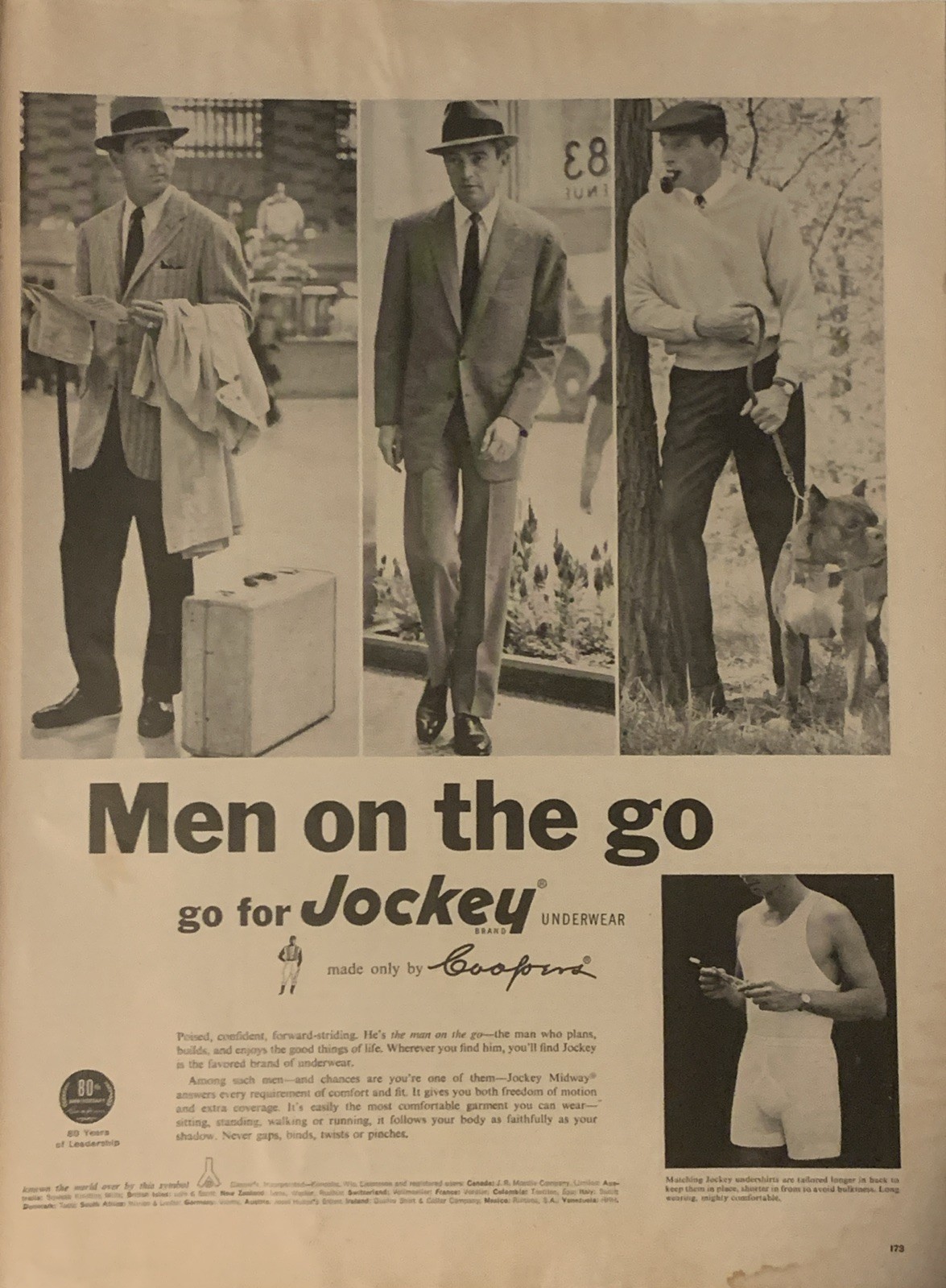 1956 Coopers Jockey Underwear PRINT AD Men On Go Briefs Undershirts VTG 1950s