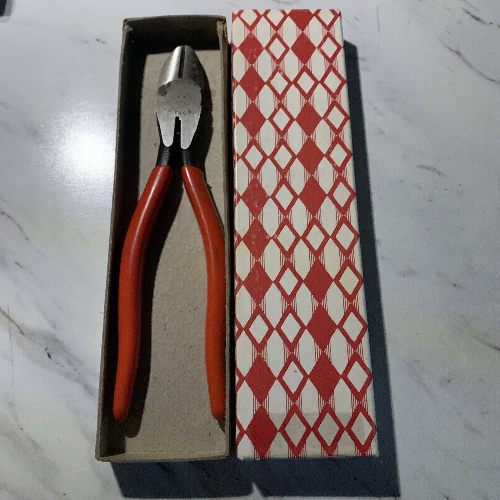 Vintage Utica Diagonal Ting Cut Pliers - 39”-7” In Box