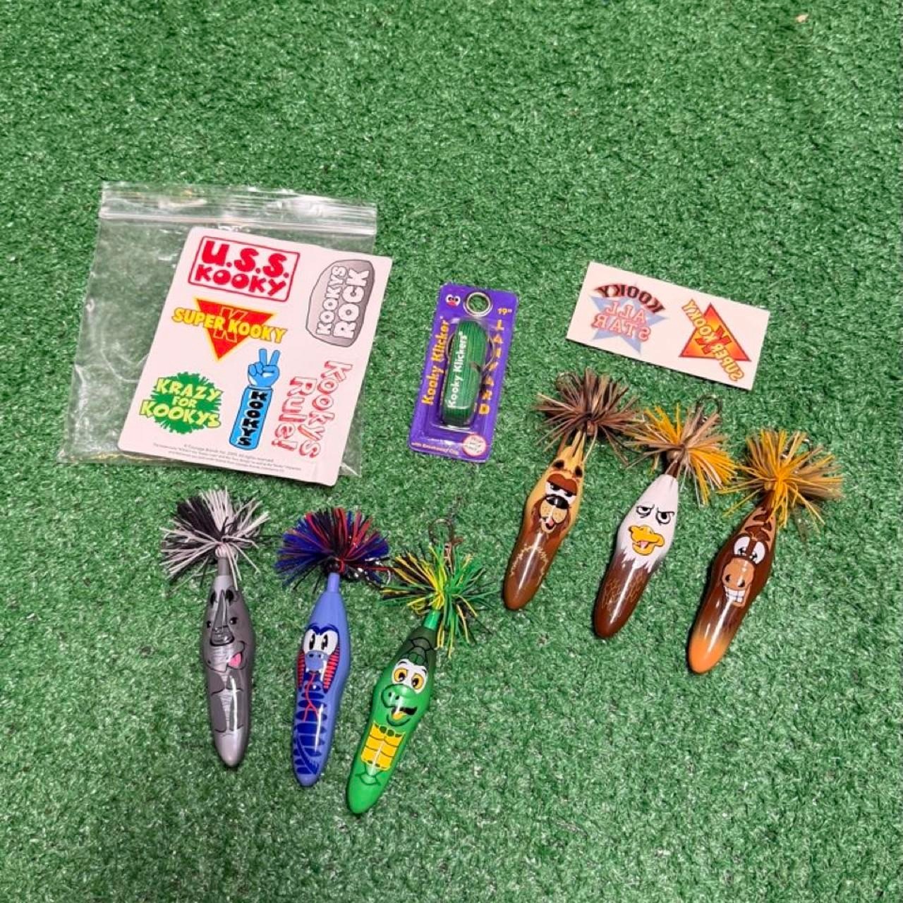 Vintage 2009 Kooky Klickers Fishing Lure Pens Set with Lanyard Stickers Tattoos