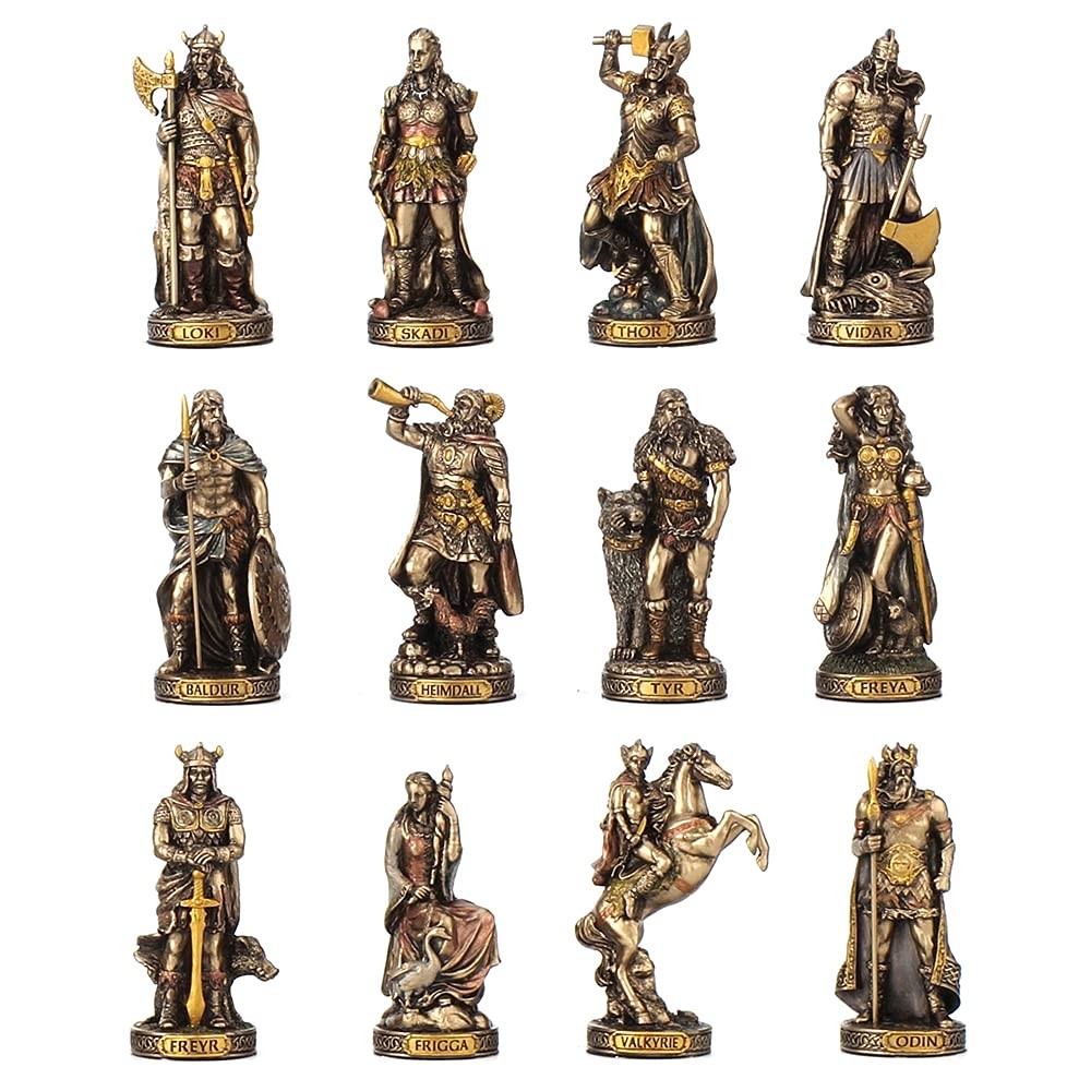 Veronese Design Norse Gods Figurines Hand Painted Statue, Resin - Bronze