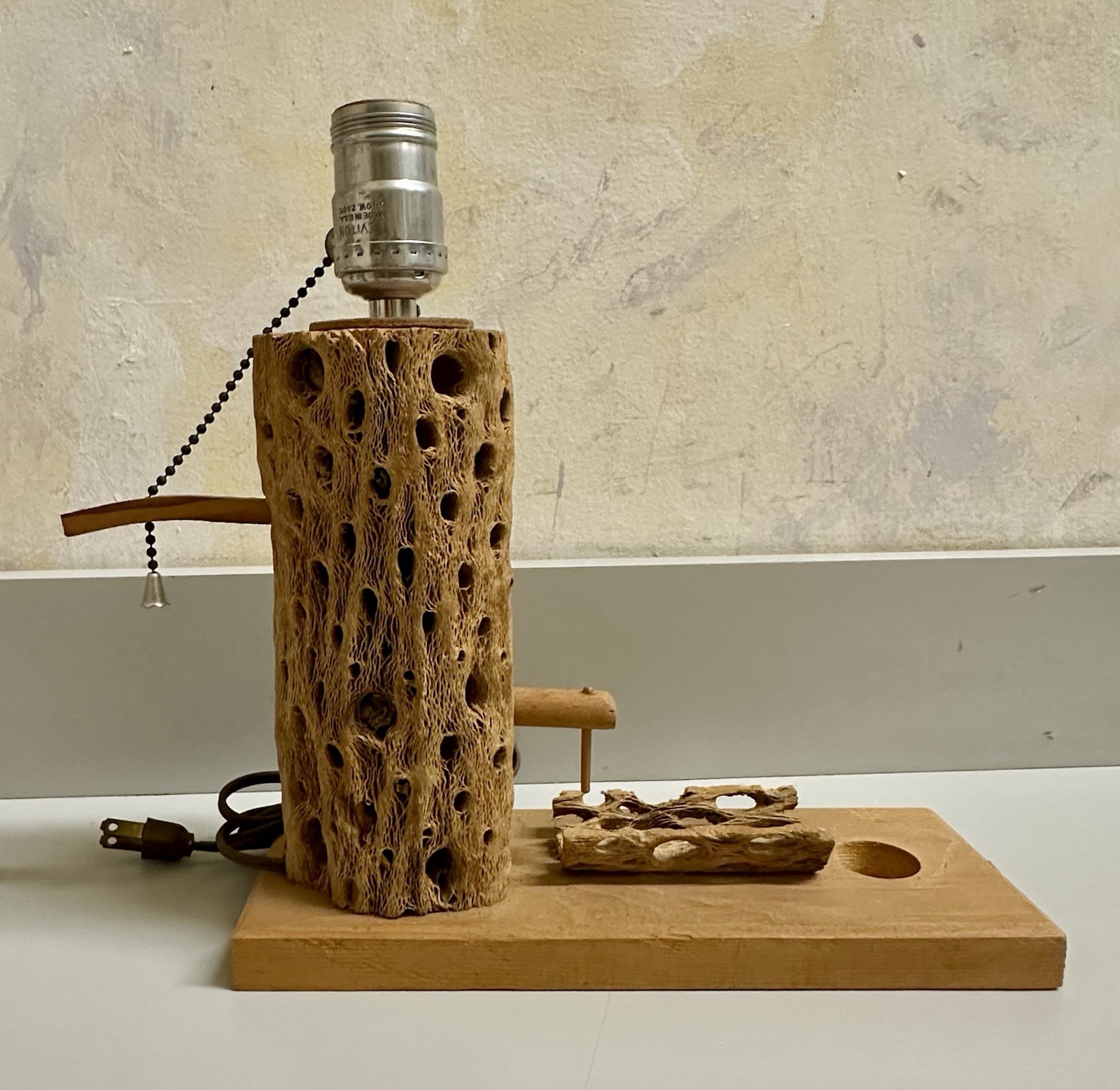 Vintage Cholla Cactus Wood Lamp Rustic Southwest Western Décor Tested Working