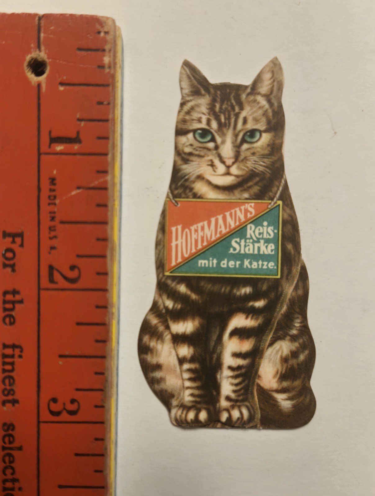 Vintage 1930s Hoffmann's Reis-Starke German Advertising Cat Die Cut Cardboard