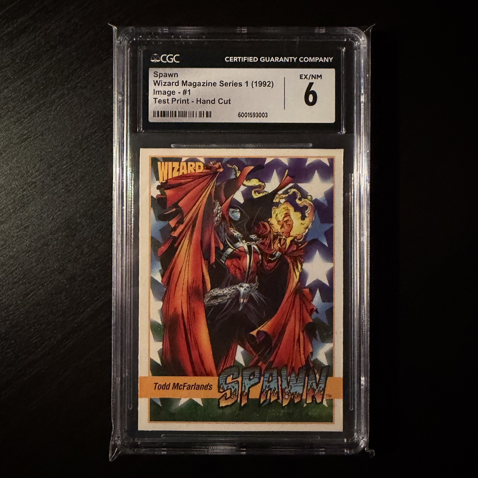 1992 Wizard Magazine Spawn TEST CARD (NO Prism) Promo McFarlane CGC 6 RARE