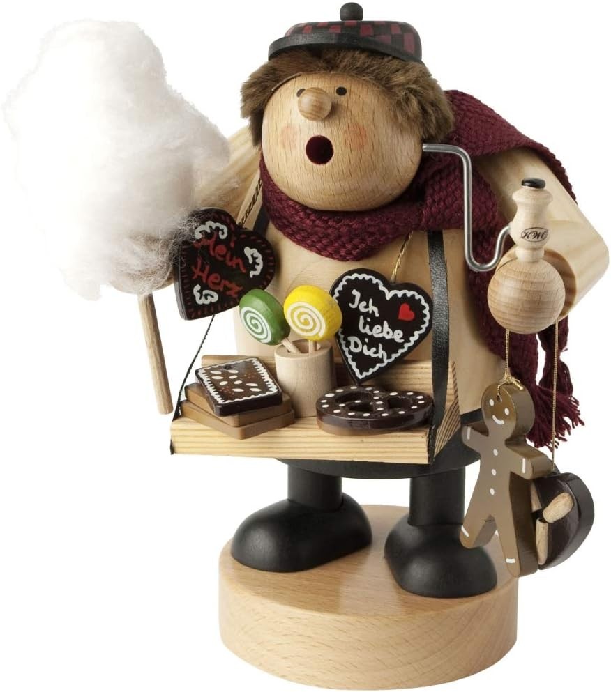 KWO Gingerbread Seller Smoking Man Figurine, Wood, Multi-Colour KWO Gingerbread Seller Smoking Man Figurine, Wood, Multi-Colour