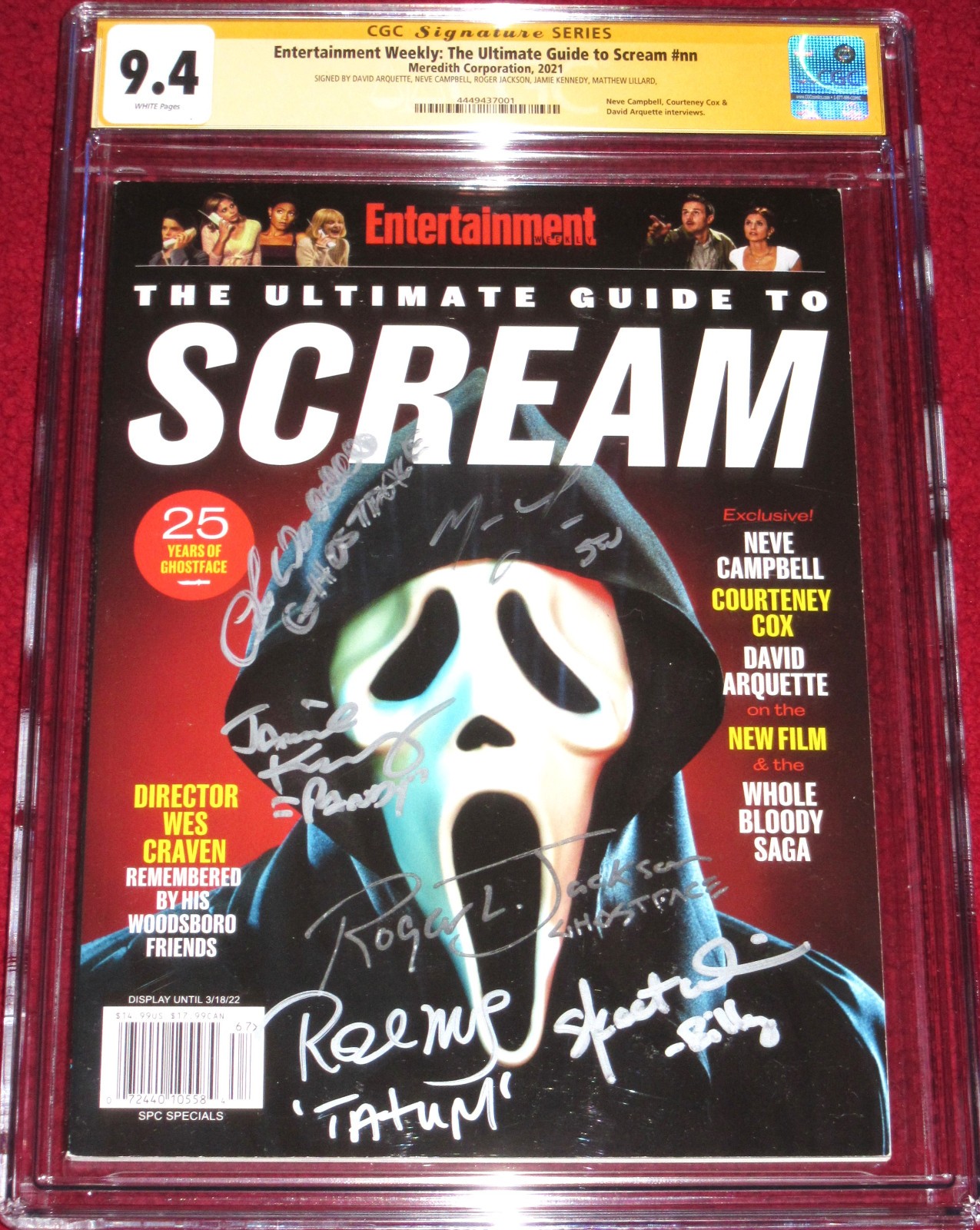 CGC SS Ultimate Guide to SCREAM signed by signed by EIGHT Cast Members