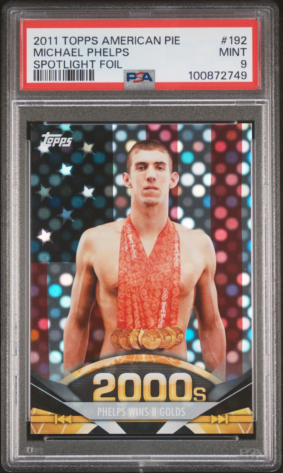 2011 Topps American Pie Michael Phelps 66/76 #192 PSA 9